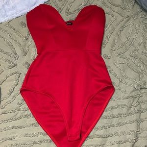 Boohoo red bodysuit